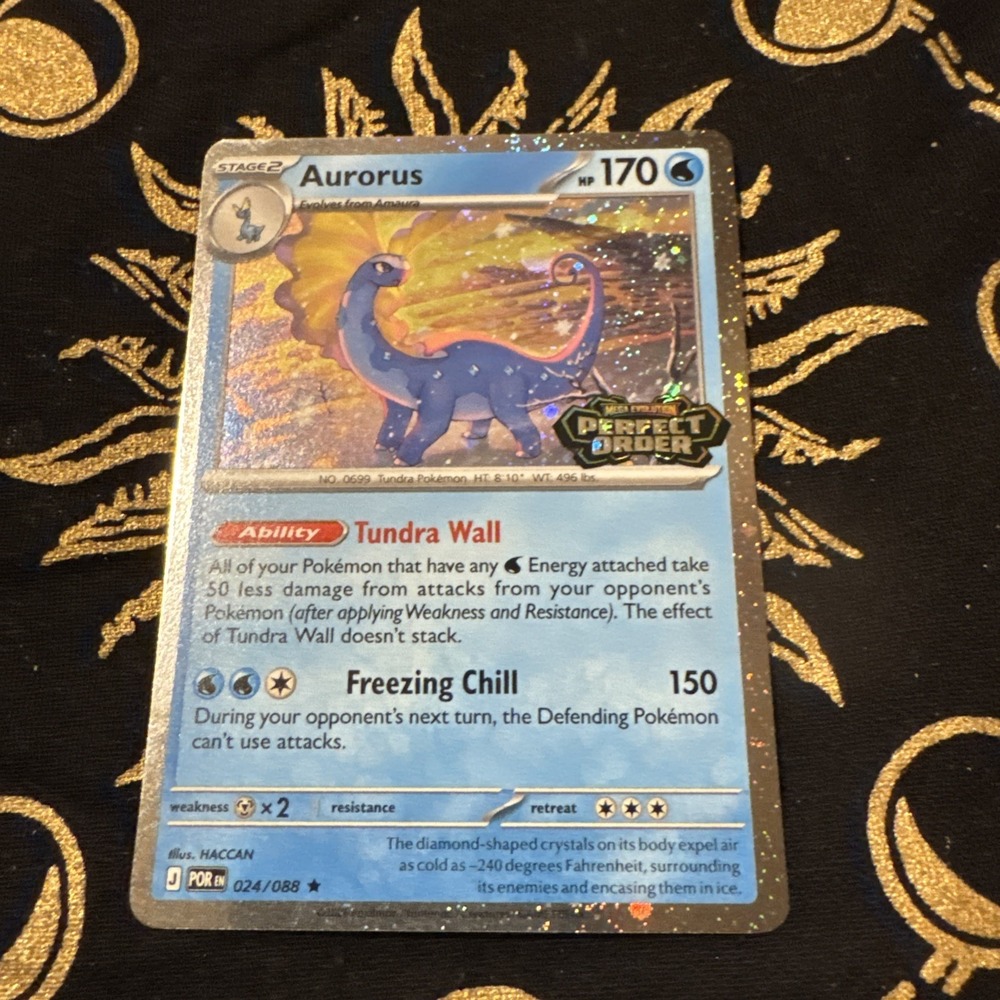 Pokemon Aurorus 024/088 - Cosmo Holo - Perfect Order Stamped Promo